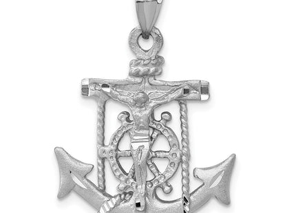 14K white gold cross pendant