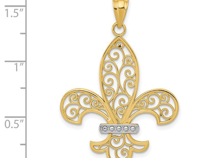 14k Yellow & Rhodium Pendants Style K4101 - Classique Jewelry Inc.
