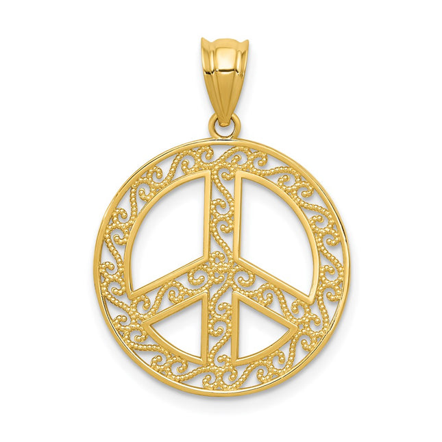 14k Yellow Gold Pendants Style K4105 - Classique Jewelry Inc.