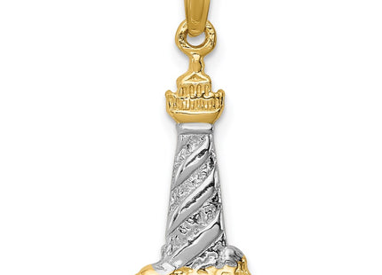 14k Yellow & Rhodium Pendants Style K4146 - Classique Jewelry Inc.