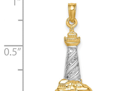 14k Yellow & Rhodium Pendants Style K4146 - Classique Jewelry Inc.