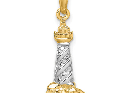14k Yellow & Rhodium Pendants Style K4146 - Classique Jewelry Inc.