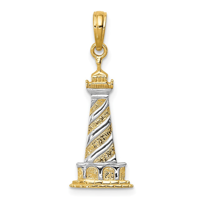 14k Yellow & Rhodium Pendants Style K4147 - Classique Jewelry Inc.