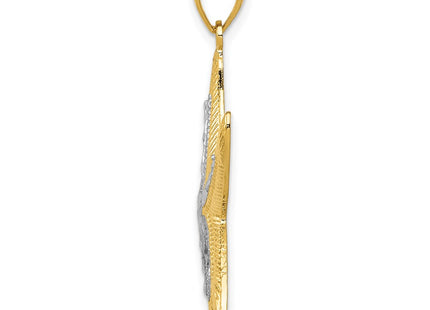 14k Yellow & Rhodium Pendants Style K4175 - Classique Jewelry Inc.