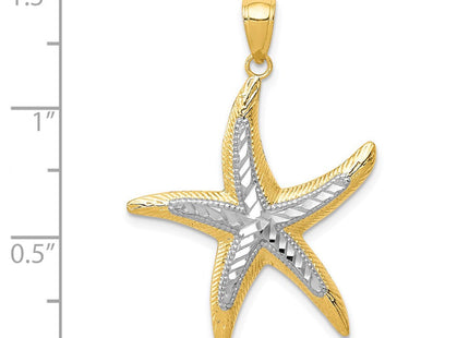 14K with White Rhodium Starfish Pendant (Style K4175)
