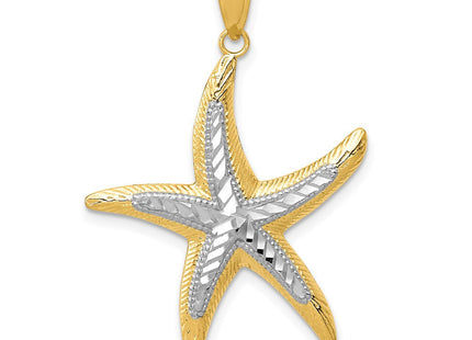 14K with White Rhodium Starfish Pendant (Style K4175)
