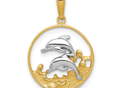 14k Yellow & Rhodium Pendants Style K4186 - Classique Jewelry Inc.