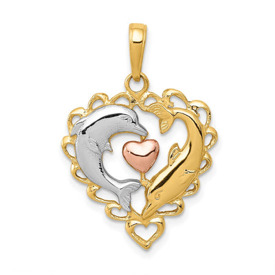 14K gold heart pendant