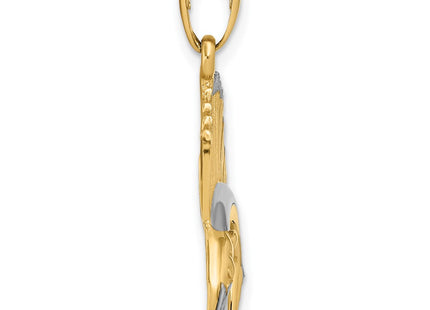 14k Yellow & Rhodium Pendants Style K4192 - Classique Jewelry Inc.