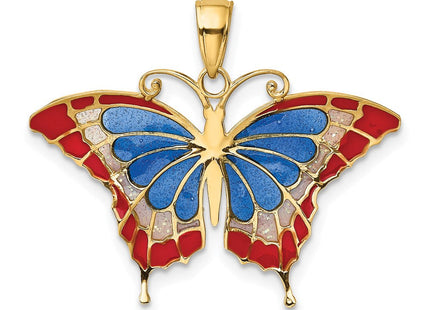 14K rose gold butterfly pendant, another view