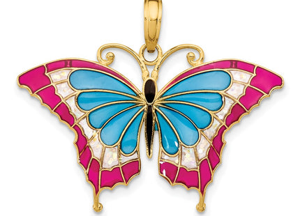 14K rose gold butterfly pendant
