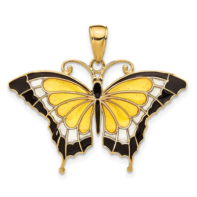 14K yellow gold butterfly pendant