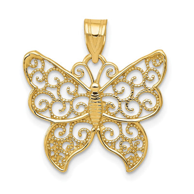 14K gold butterfly pendant