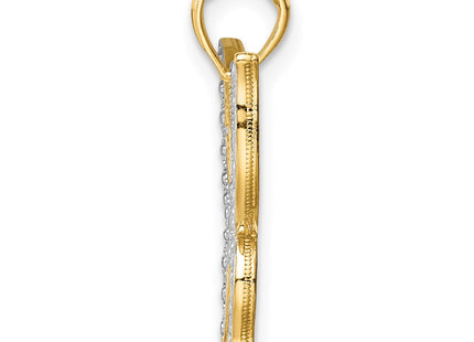 14k Yellow & Rhodium Pendants Style K4242 - Classique Jewelry Inc.