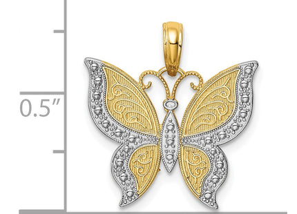 14k Yellow & Rhodium Pendants Style K4242 - Classique Jewelry Inc.