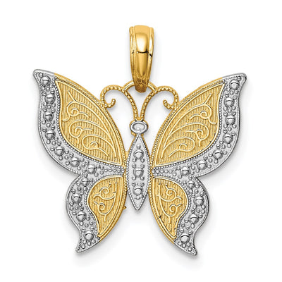 14K gold butterfly pendant
