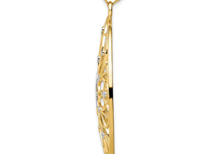 14k Yellow & Rhodium Pendants Style K4284 - Classique Jewelry Inc.