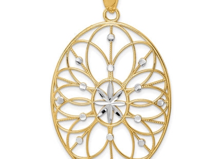 14k Yellow & Rhodium Pendants Style K4284 - Classique Jewelry Inc.