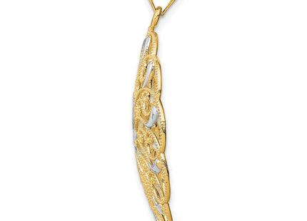 14k Yellow & Rhodium Pendants Style K4285 - Classique Jewelry Inc.