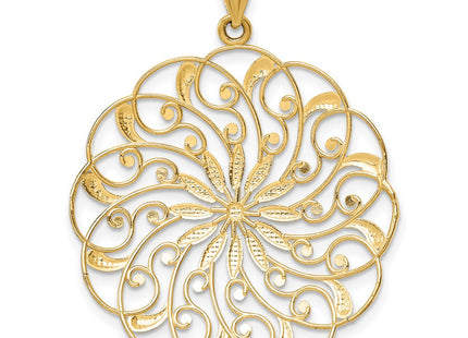 14k Yellow & Rhodium Pendants Style K4285 - Classique Jewelry Inc.