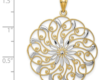 14k Yellow & Rhodium Pendants Style K4285 - Classique Jewelry Inc.