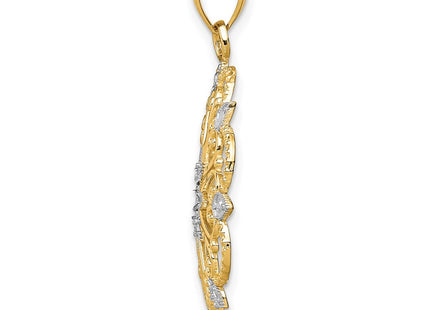 14k Yellow & Rhodium Pendants Style K4294 - Classique Jewelry Inc.
