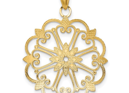 14k Yellow & Rhodium Pendants Style K4294 - Classique Jewelry Inc.