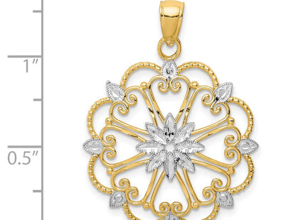 14k Yellow & Rhodium Pendants Style K4294 - Classique Jewelry Inc.