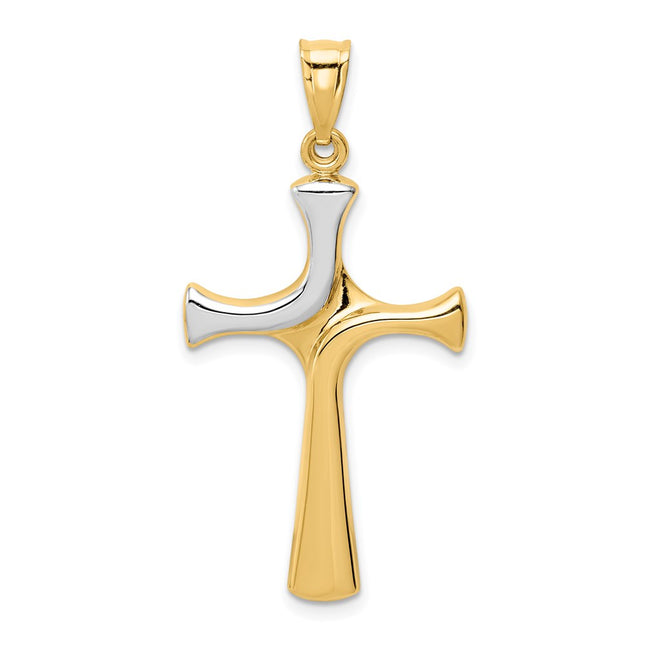 14k Yellow & Rhodium Pendants Style K4308 - Classique Jewelry Inc.