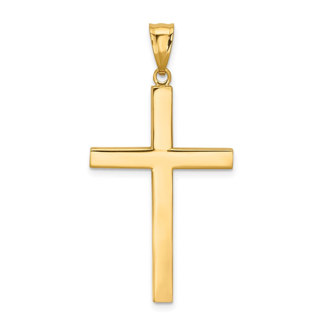 14k Latin Cross Pendant, 40 x 21mm