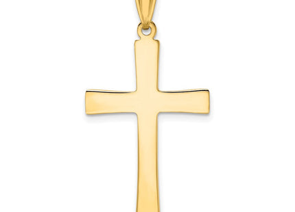 14K w/Rhodium Diamond-Cut Cross Pendant (Style K4321)