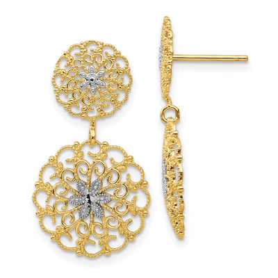 14K gold medallion earrings
