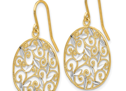 14k Yellow & Rhodium Earrings Style K4348 - Classique Jewelry Inc.