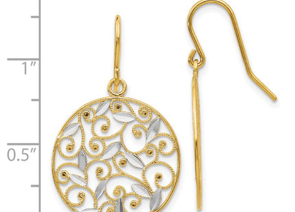 14k Yellow & Rhodium Earrings Style K4348 - Classique Jewelry Inc.