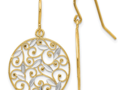 14k Yellow & Rhodium Earrings Style K4348 - Classique Jewelry Inc.