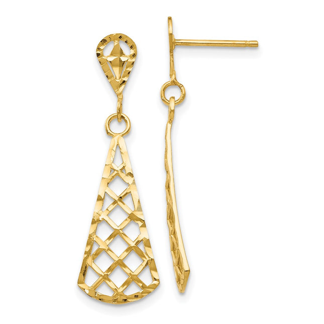 14k Yellow Gold Earrings Style K4359 - Classique Jewelry Inc.