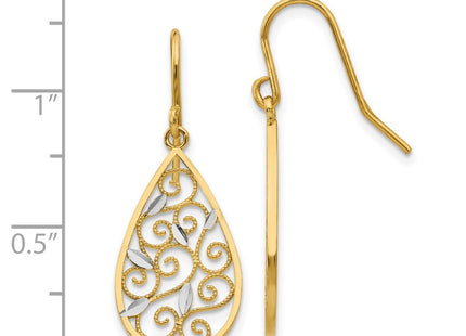 14k Yellow & Rhodium Earrings Style K4363 - Classique Jewelry Inc.