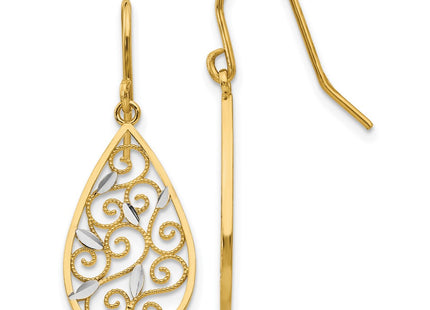 14k Yellow & Rhodium Earrings Style K4363 - Classique Jewelry Inc.