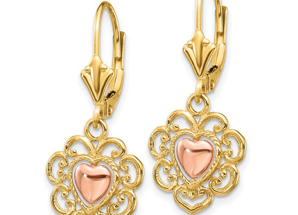 14k Two-tone Earrings Style K4384 - Classique Jewelry Inc.