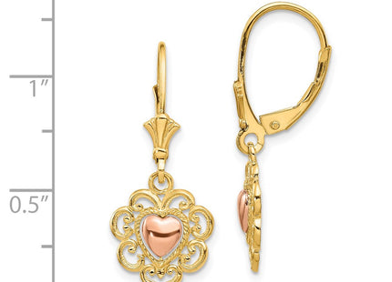 14k Two-tone Earrings Style K4384 - Classique Jewelry Inc.