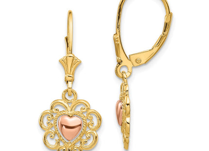 14k Two-tone Earrings Style K4384 - Classique Jewelry Inc.