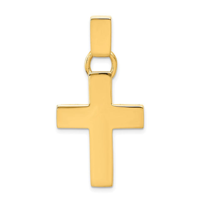 14k Hollow Cross Pendant, 40 x 20.4mm