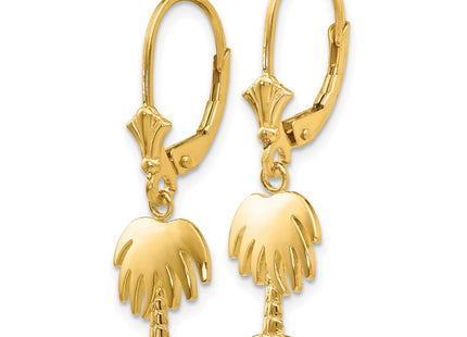 14K gold tree drop earrings, alternate view