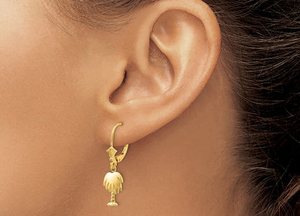 14K gold tree drop earrings, another view