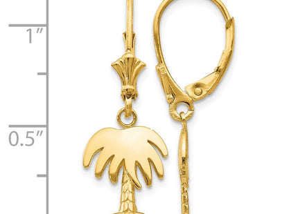 14K gold tree drop earrings, further view