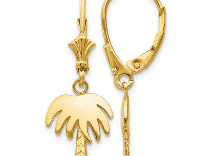 14K gold tree drop earrings