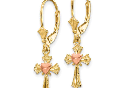 14k Two-tone Earrings Style K4528 - Classique Jewelry Inc.