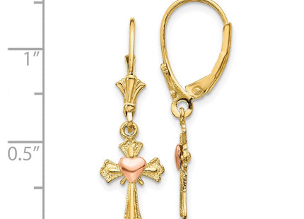 14k Two-tone Earrings Style K4528 - Classique Jewelry Inc.