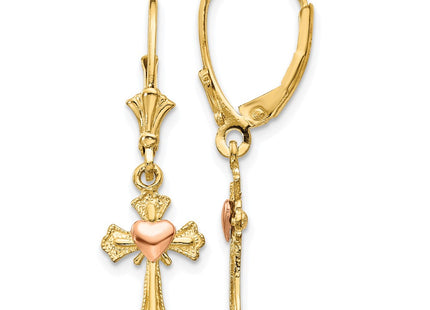 14k Two-tone Earrings Style K4528 - Classique Jewelry Inc.