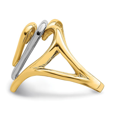 14K Two-tone Triple Stacked Heart Ring
